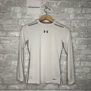 Under Armour HeatGear Sonic Fitted Long Sleeve Youth Size Large (White) *Used